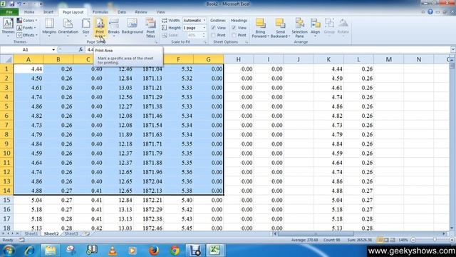 Microsoft Office Excel 2010 Define a Print Area