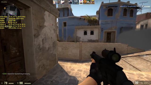 Counter-Strike: Global Offensive - 500FPS - GTX 1060 + I7-6700K 1080P
