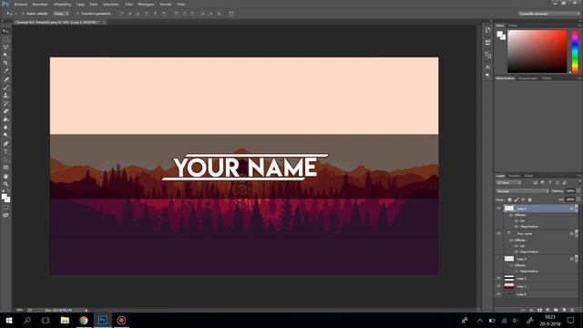 FREE Download youtube banner template 2018 PHOTOSHOP #3