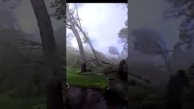 Момент прохождения торнадо зафиксировала камера видеонаблюдения