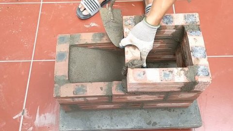HOW to make a rocket stove - portable wood stove with bricks and cement