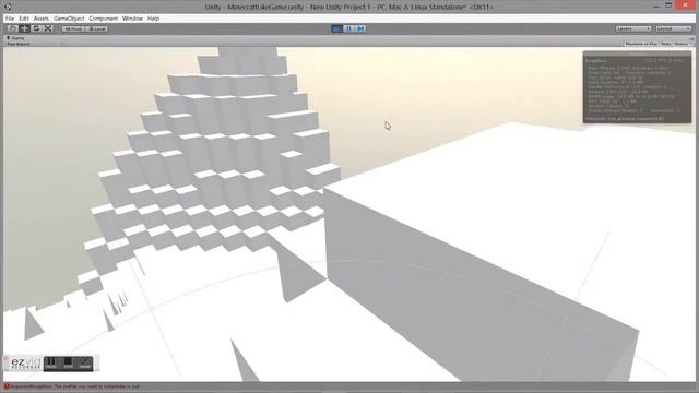 My Minecraft type game scene- in Unity3D- workin on it still..