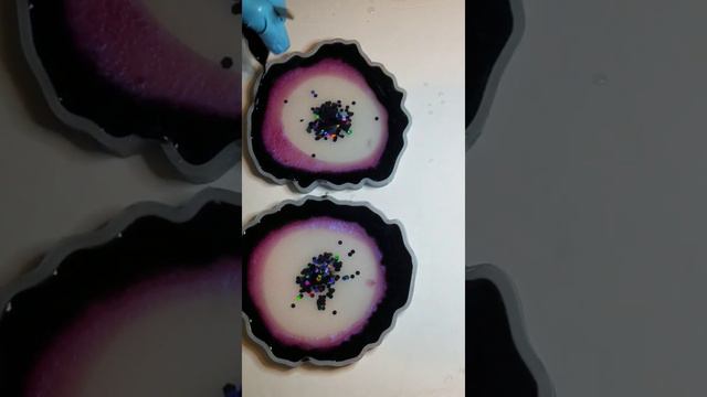 "Midsummer Night's Dream" resin geode coasters