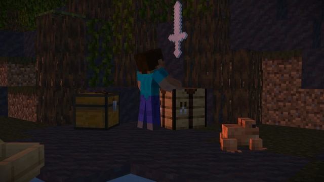 Frog and Steve - A walk frog | Minecraft animation