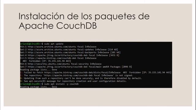 Instalación de CouchDB en máquina virtual Microsoft Azure