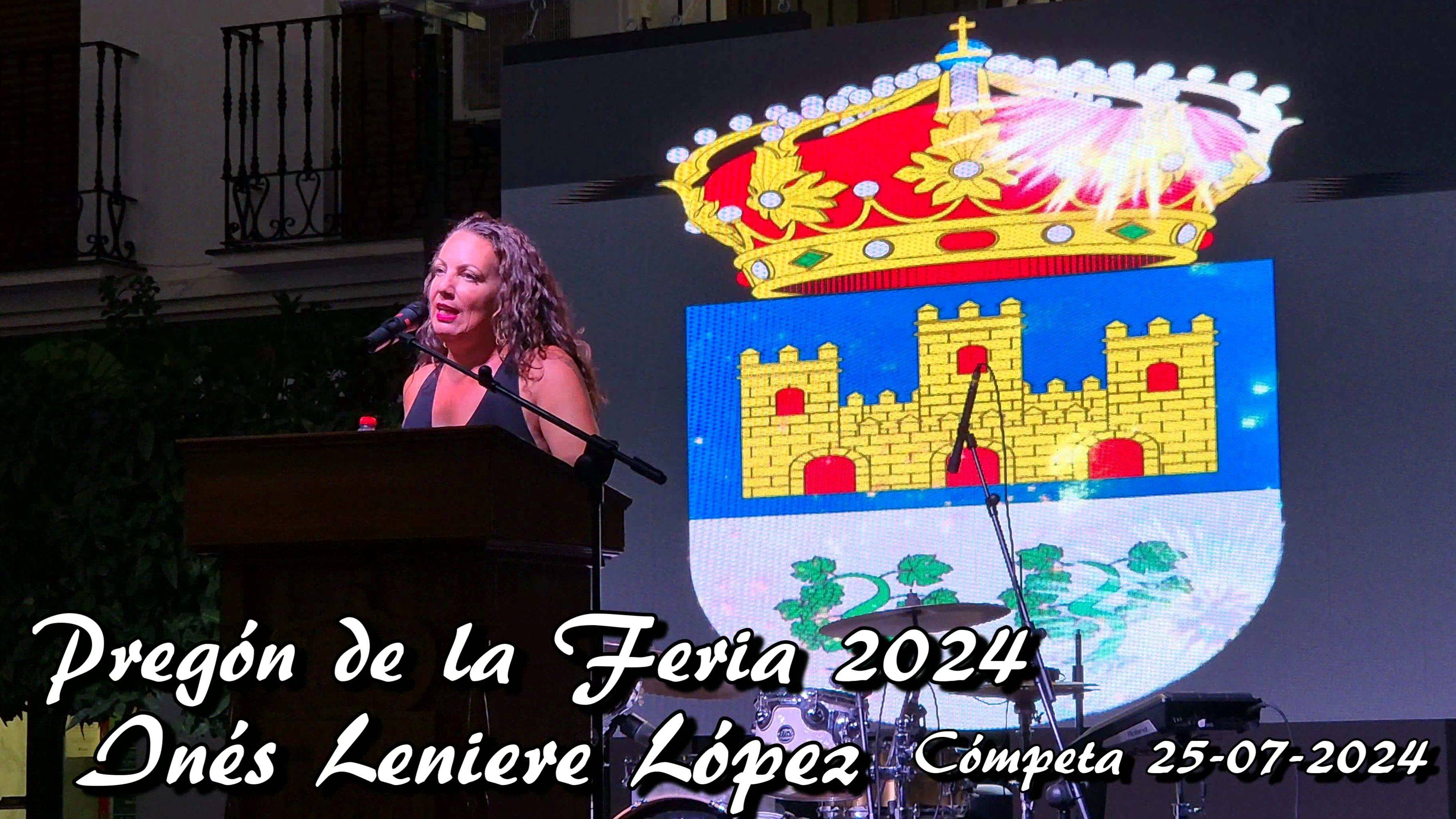 Pregón de la Feria 2024...Inéz Leniere López. Cómpeta. 25-07-2024.