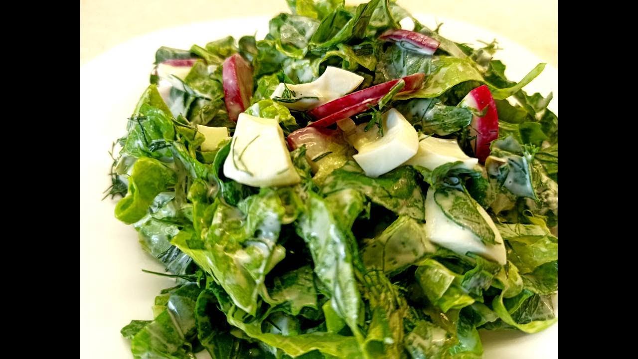 Самый простой и вкусный Летний Лёгкий Салат😘🌷 Зеленый салат  с яйцом и руккола, салат из салата