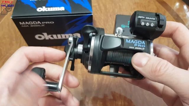 Катушка OKUMA MAGDA PRO 20DLX для троллинга и плетёный шнур Sougayilang 9 нитей  [Отзыв]
