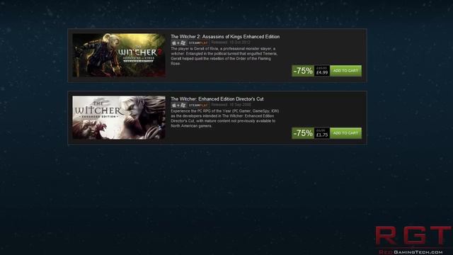 Steam Christmas Sale 29 December 2012, Best Games The Witcher 2, GTA Franchise, Bioshock & Skyrim