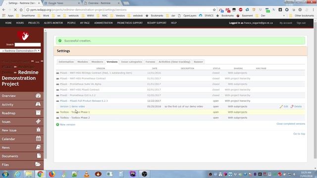 Building a project in Redmine (PSaaS Project)