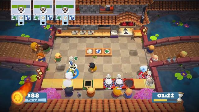 Sushi City 1-2 | Arcade Mode | Overcooked 2