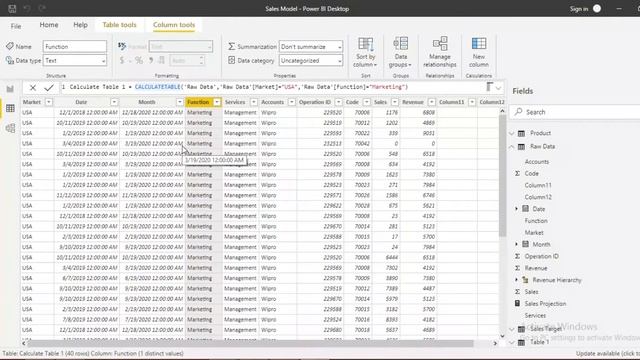 CALCULATE TABLE DAX Function, When to use the CALCULATETABLE function in power BI