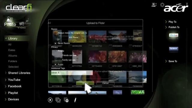 Acer Clear.fi, die intuitive Multimedia Sharing Software