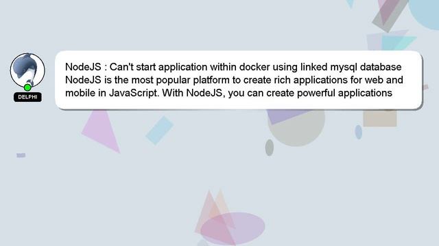 NodeJS : Can't start application within docker using linked mysql database