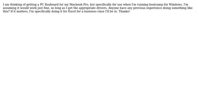 Unix & Linux: PC Keyboard on Macbook Pro on Windows via Bootcamp