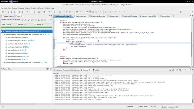 Student Picker for Android: 6 ListView, ArrayAdapter and Observer Pattern