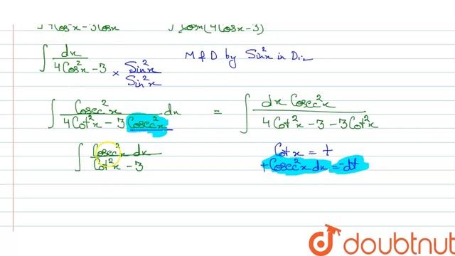 `int (cosx)/(cos 3x)dx`