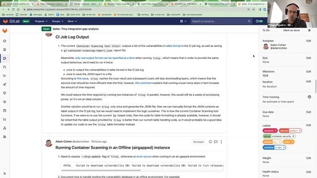 Trivy and Klar gap analysis discussion