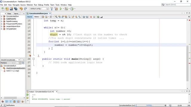 Check concatenated sum of any number | Java NetBeans