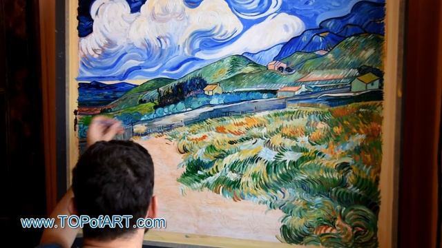 van Gogh - Mountainous Landscape Behind Saint-Paul Hospital | Oil Painting Reproduction