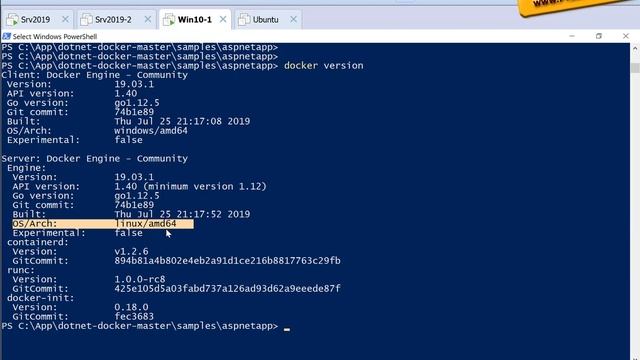 Linux Container on Windows 10
