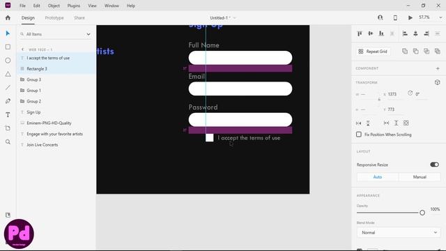 Web Design - Adobe Xd - Eminem Concert