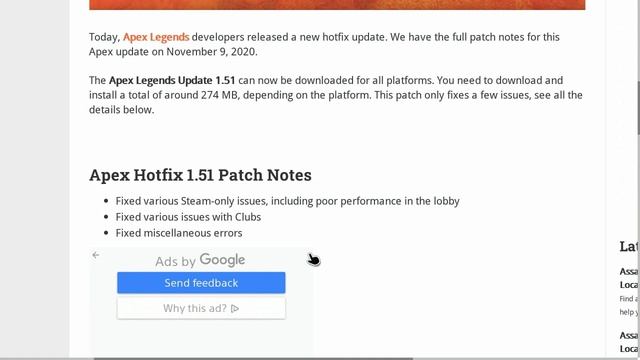 Apex Legends HotFix Update Patch 1.51 Out Now!