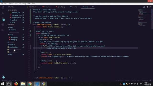 Node  Express  Pug PWA  Code Review .