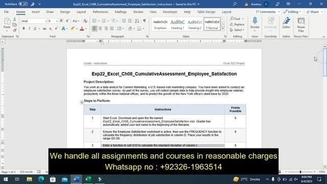 Exp22_Excel_Ch08_CumulativeAssessment_Employee_Satisfaction | Exp22 Excel Ch08 CumulativeAssessment