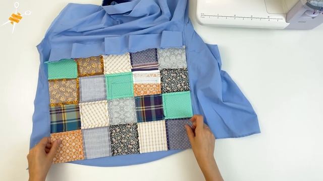 Sewing idea from leftover fabric for kitchen. Patchwork for beginners.