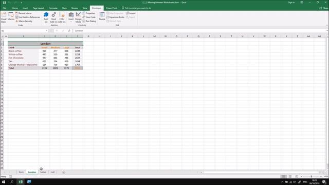 Excel VBA Online Course - 2.1.3 Moving Between Worksheets