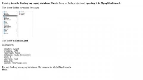 How do I open a Rails Mysql database in Mysql Workbench?