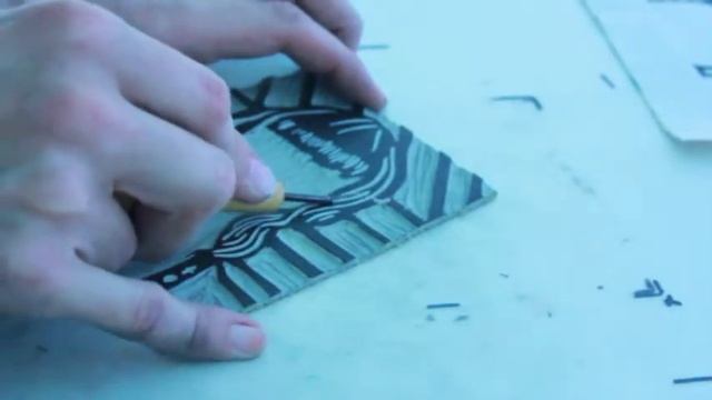 Pulling a Proof of your Relief Block - Linoleum Printing Video 2