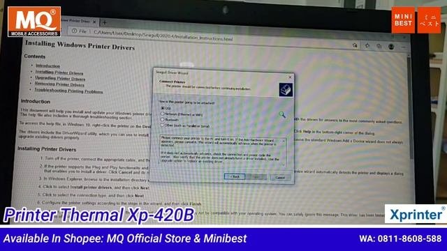 Xprinter XP-420B  Cara Install Driver Thermal Printer Xprinter XP-420B