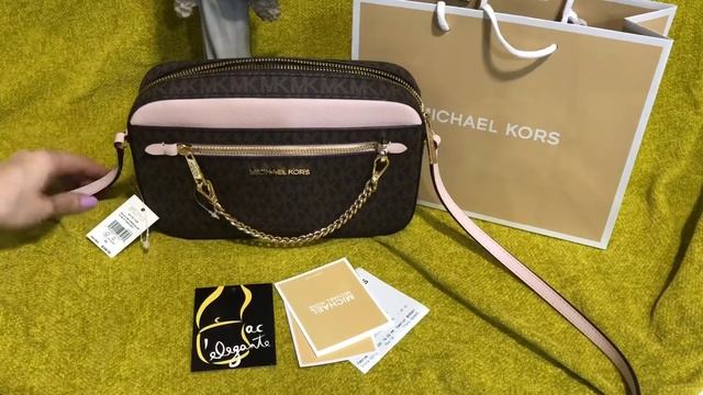 Michael Kors Jet set east west zip chain crossbody powder blush