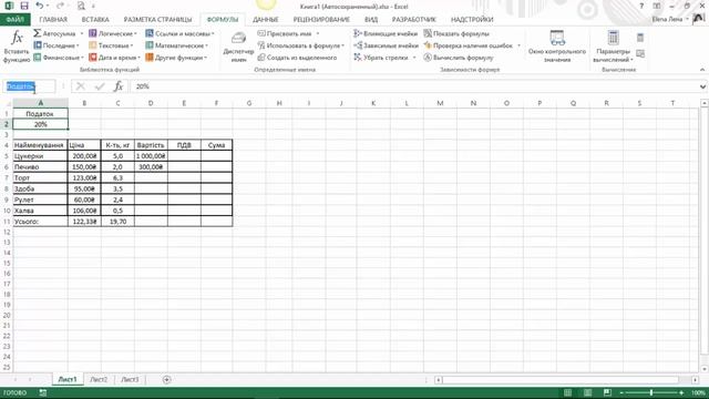 Формули в MS Excel
