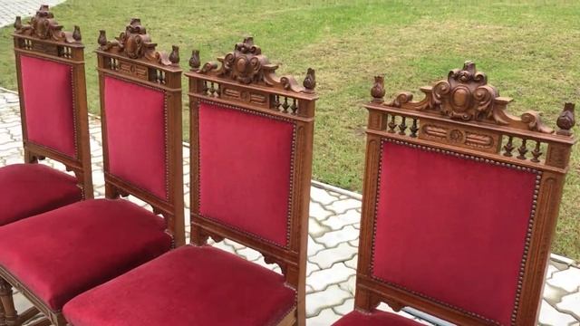 Набор антикварных стульев, 6шт., с мягкой обивкой  2209180002
