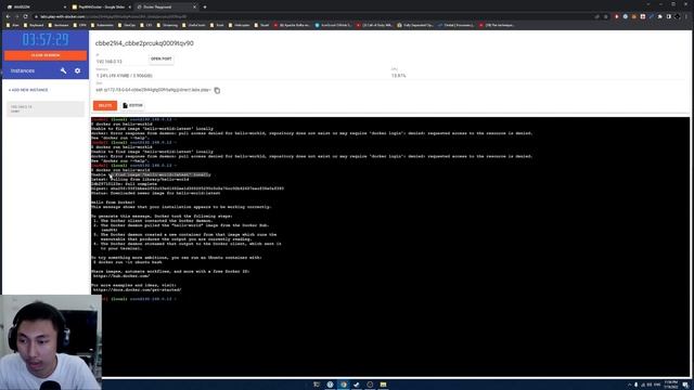 How can we test docker with PWD (Play with docker)