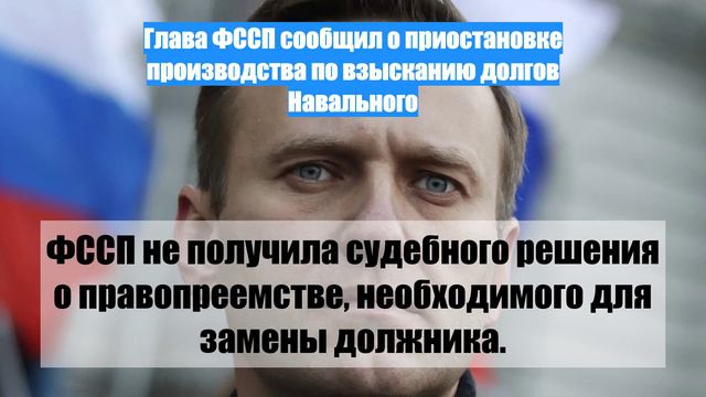 Глава ФССП сообщил о приостановке производства по взысканию долгов Навального