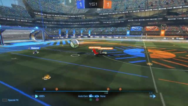 Rocket League boost across goal