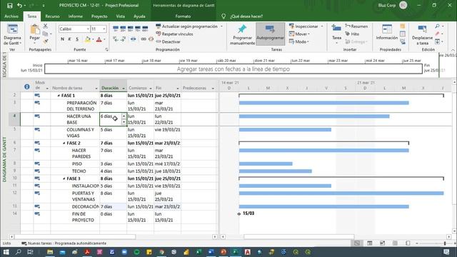 #EDUCACICÓNLIBRE CM Sesión 02 - Planificación de proyectos con Ms Project