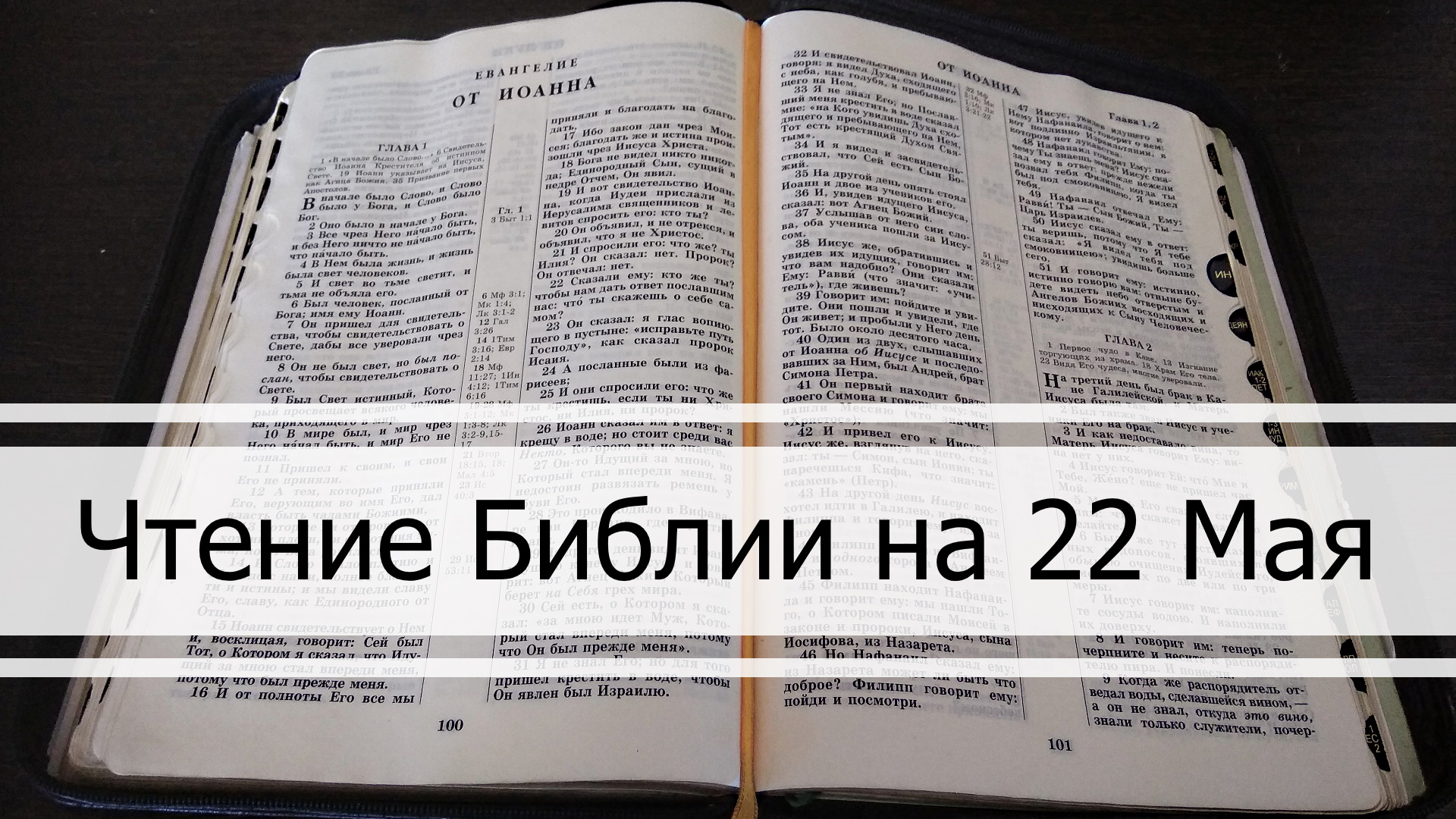 Чтение Библии на 22 Мая: Псалом 141, Евангелие от Иоанна 1, 2 Книга Царств 9, 10