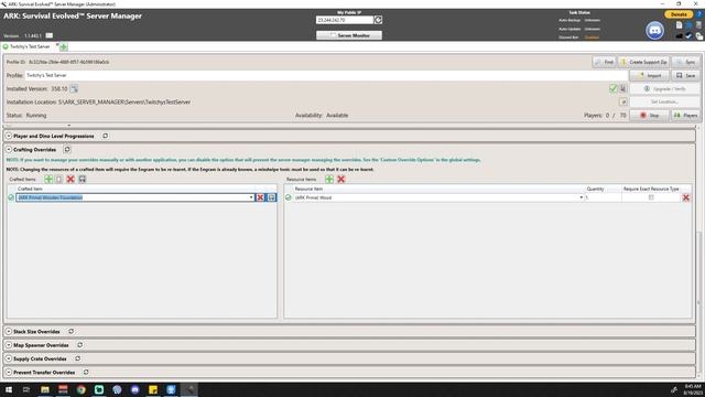 ARK Server Manager Part 17 - Crafting Overrides (2023)