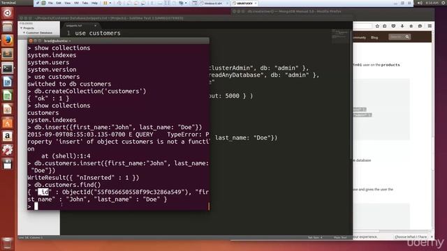 Inserting and finding customer in mongodb