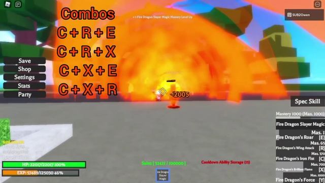 New Legendary Ability Fire Dragon Slayer Magic Showcase + Combos!! | Project XL