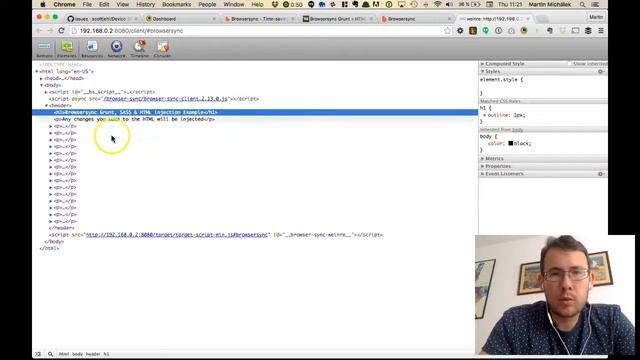 Browsersync: ladění mobilních prohlížečů