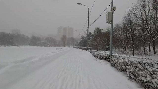 Snowfall in Moscow cyclone Olga | Снегопад в Москве циклон Ольга