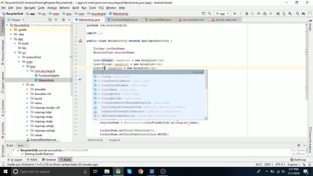 Android RecyclerView : Creating grid view using GridLayoutManager in android studio.