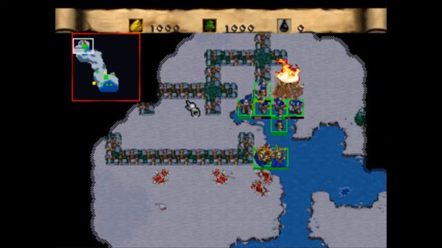 Warcraft The Dark Saga, Mission 2 Ambush at Tarren Mill, PS1 (Epsxe Emulator)