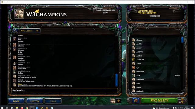 WarCraft 3. Reforged. w3champions 26.10.2021